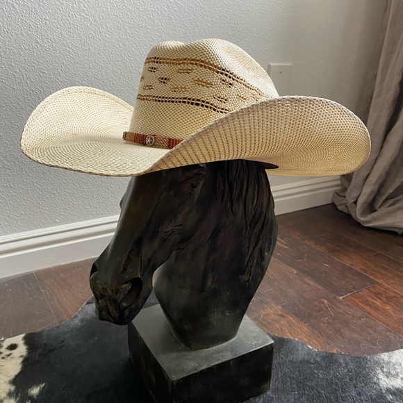 bailey Other - Bailey Bangora Straw Western Cowboy Cowgirl Hat Ivory Size 7 1/4